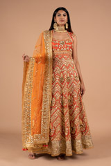 Red Embellished Anarkali837 video